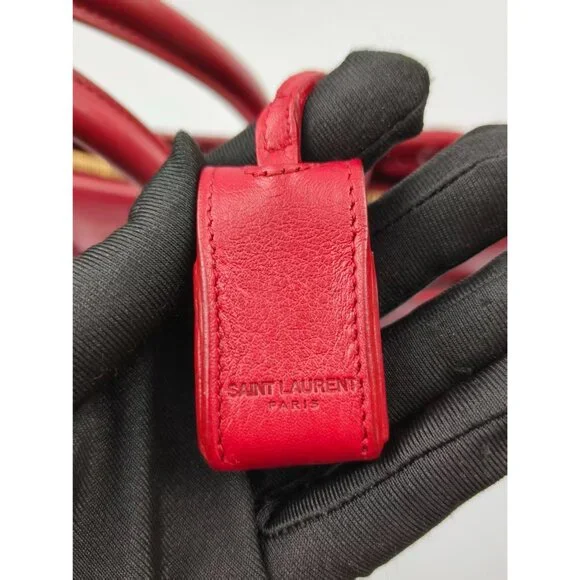 Pre-owned Yves Saint Laurent Calfskin Small Sac de Jour Handbag Red - Picture 10 of 16